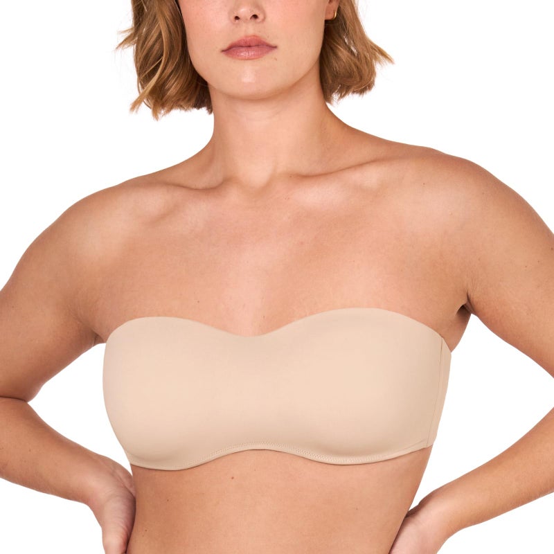 DELIMIRA Women's Strapless Bra Minimizer Seamless Underwire Unlined Bandeau for Big Bust Beige 44D - Image 1
